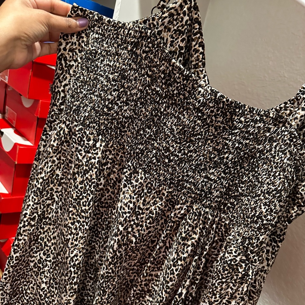 Strappy leopard mini dress